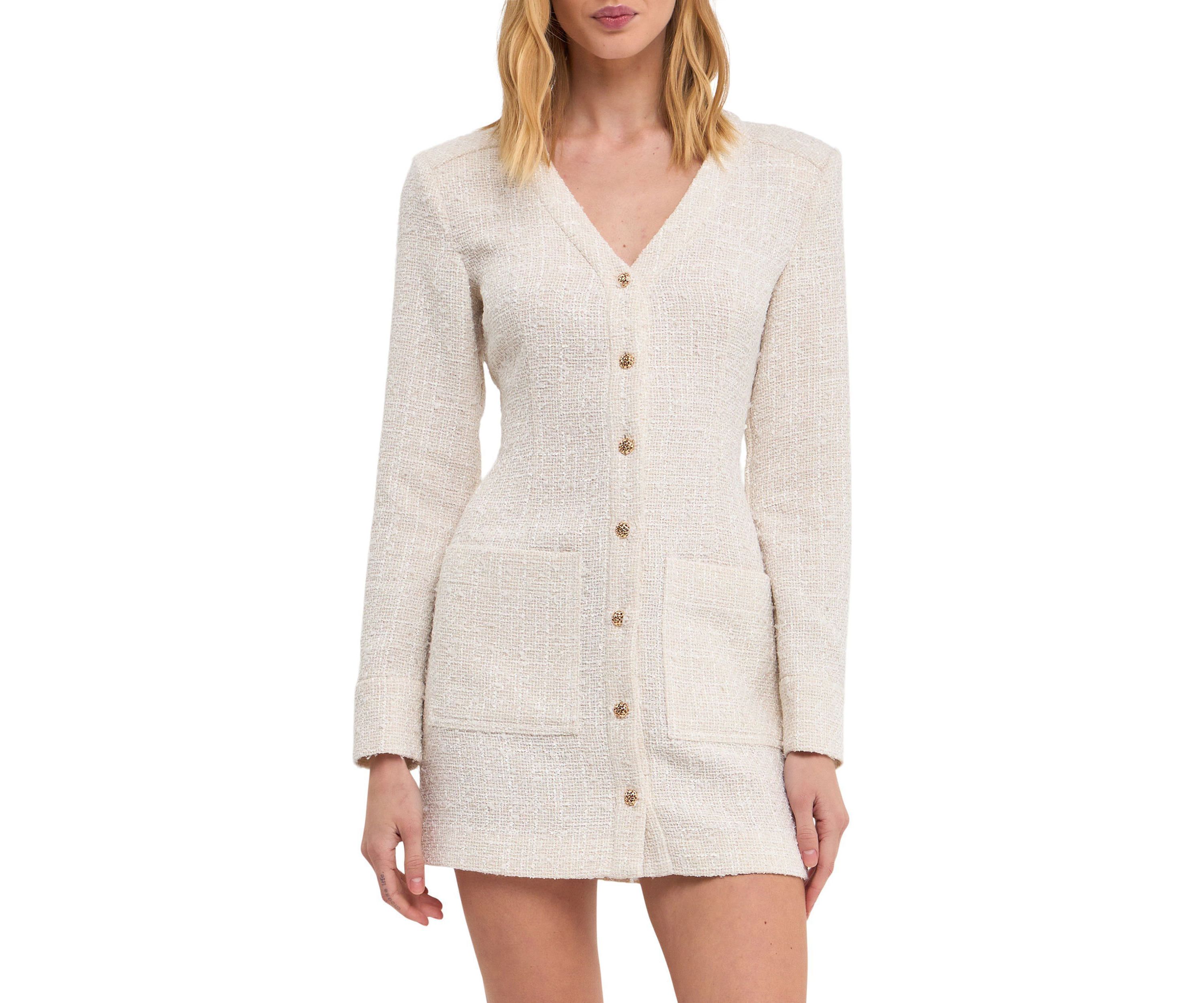 Textured Button Down Dress