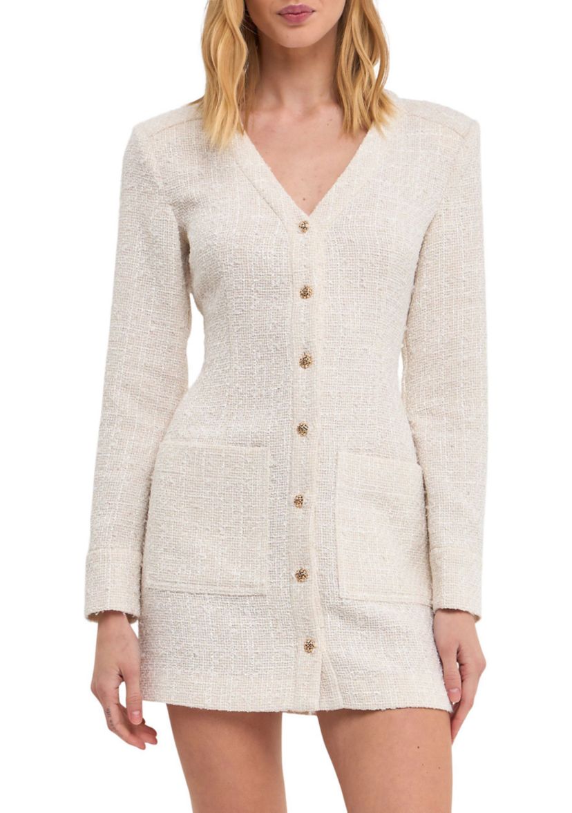 Textured Button Down Dress