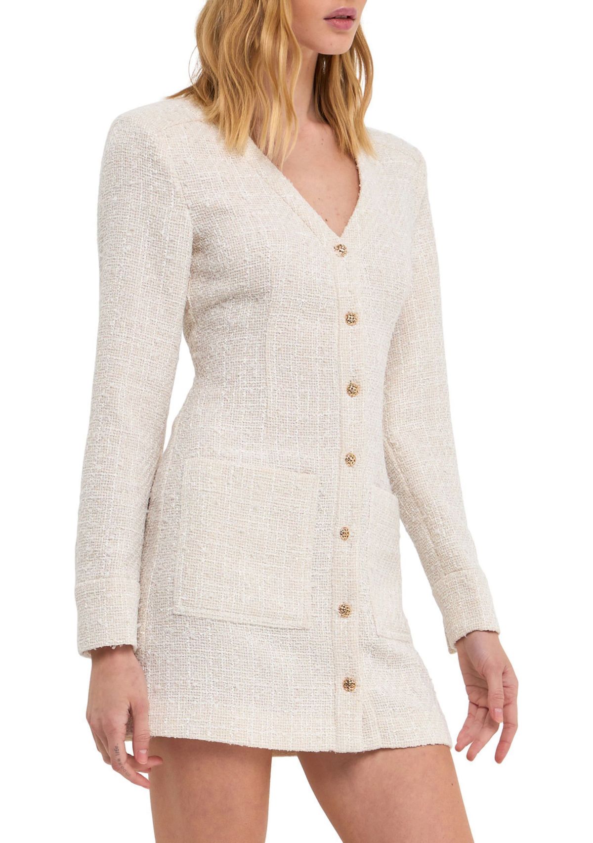 Textured Button Down Dress