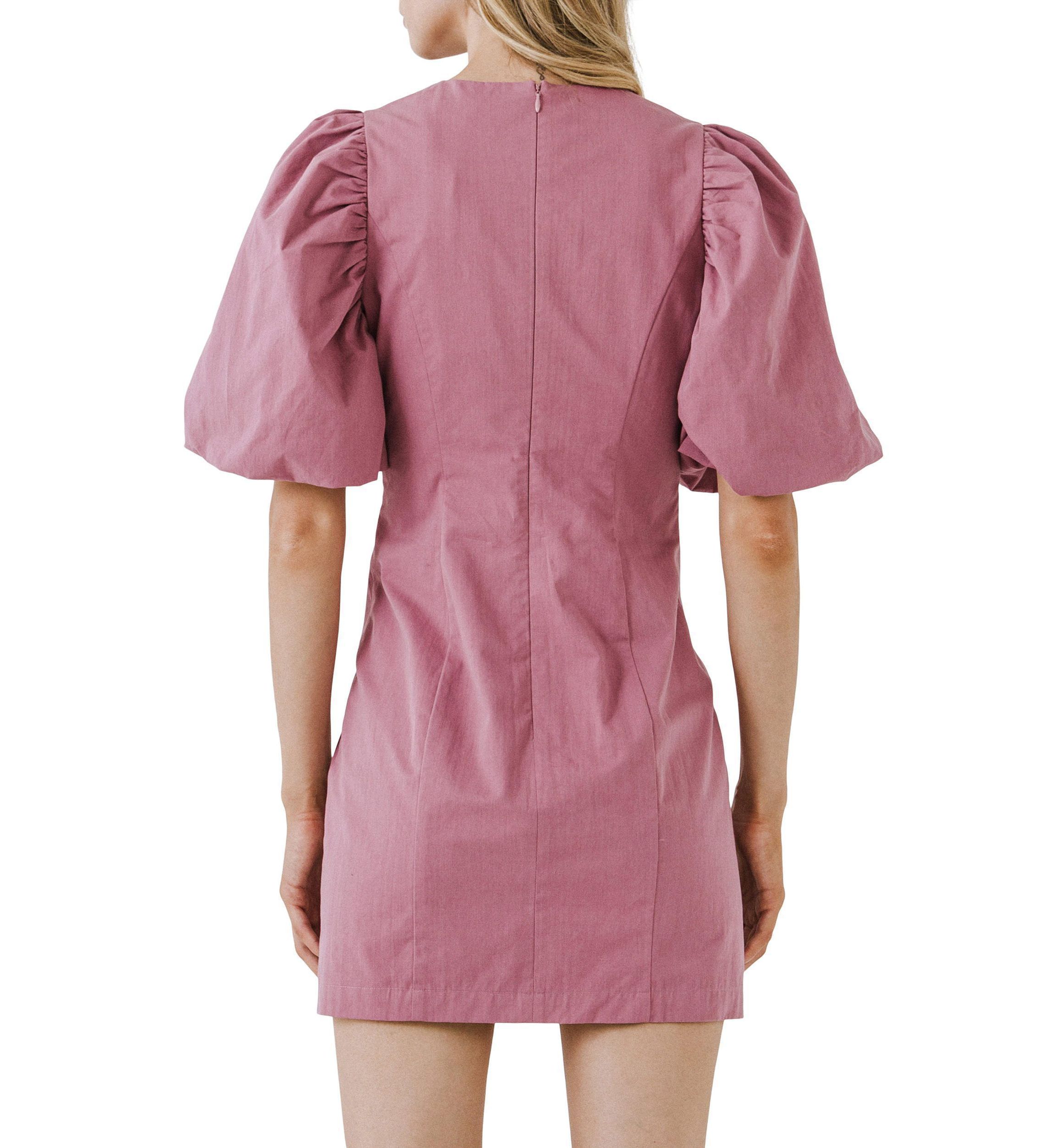Puff Sleeve Mini Dress