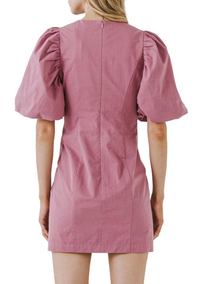 Puff Sleeve Mini Dress