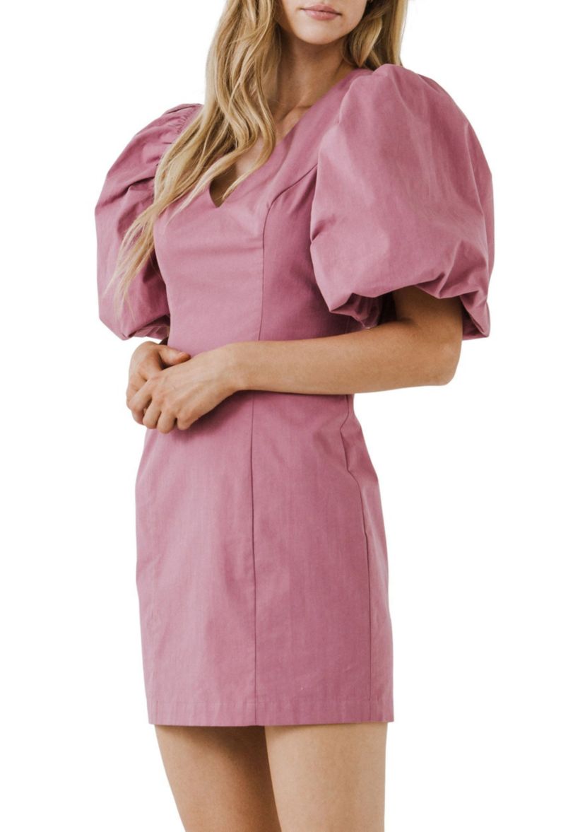Puff Sleeve Mini Dress