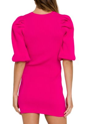 Women's  Puff Sleeve Knit Dress