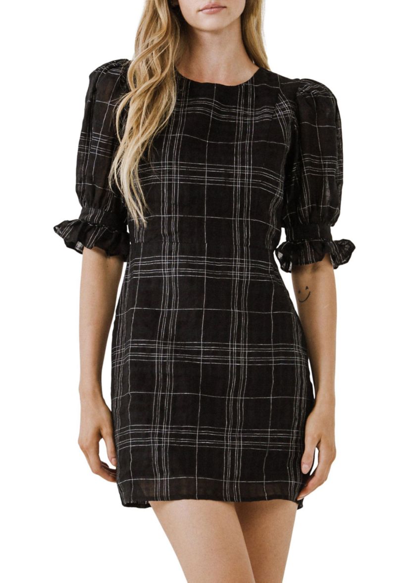 Check Linen Dress