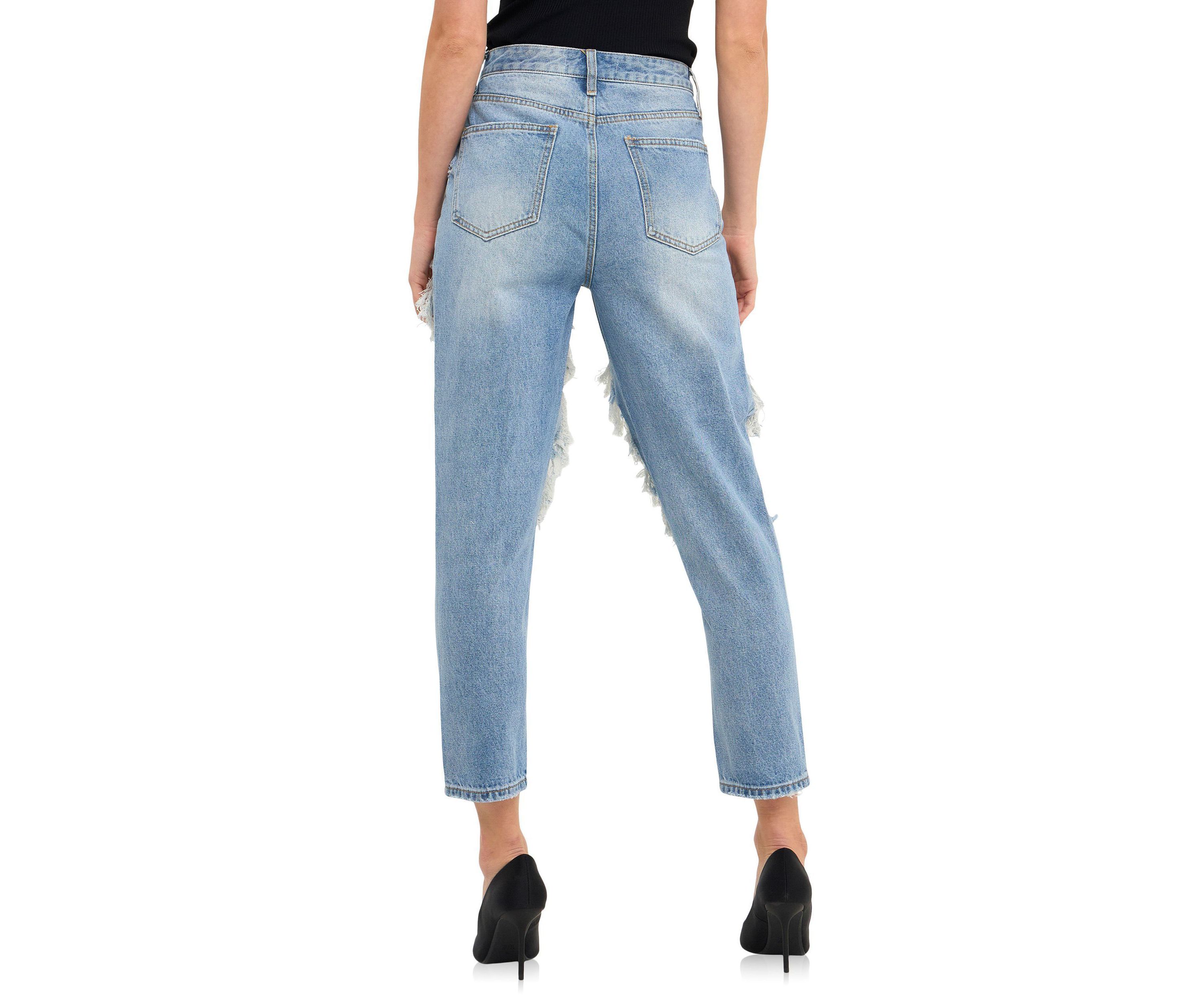 High Waist Destroyed Jeans
