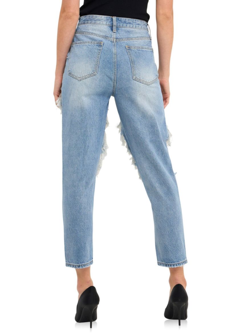 High Waist Destroyed Jeans