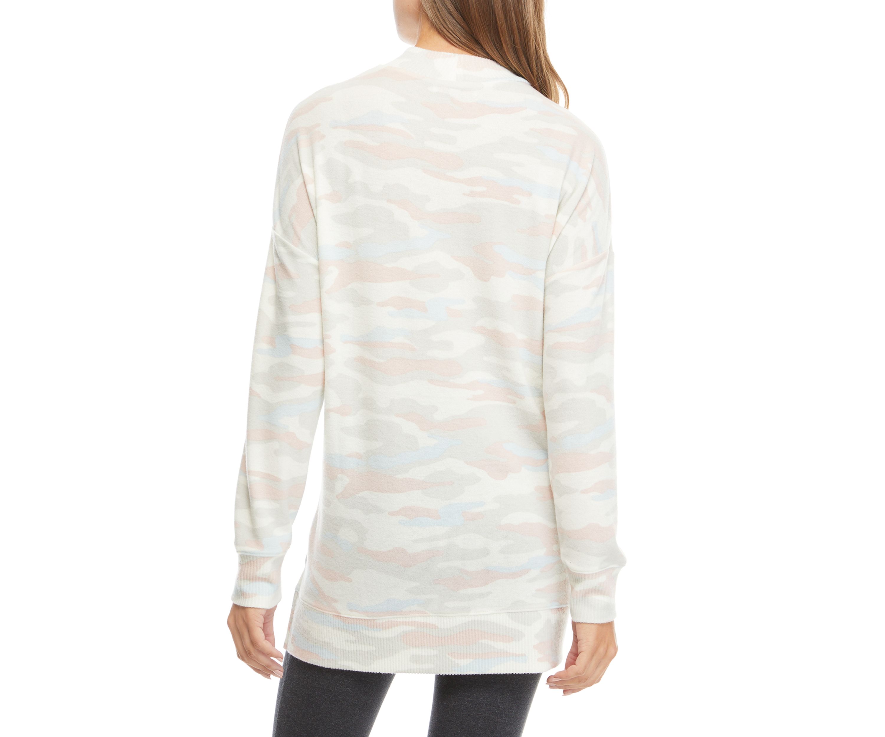 Studio Womens Long Sleeve Mock Neck Tunic Shirt 