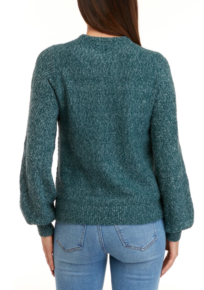 Womens Long Sleeve Chevron Stitch Pullover Sweater