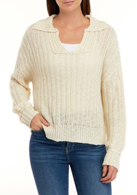 Wonderly Women's Long Sleeve Collared Ribbed Sweater | belk