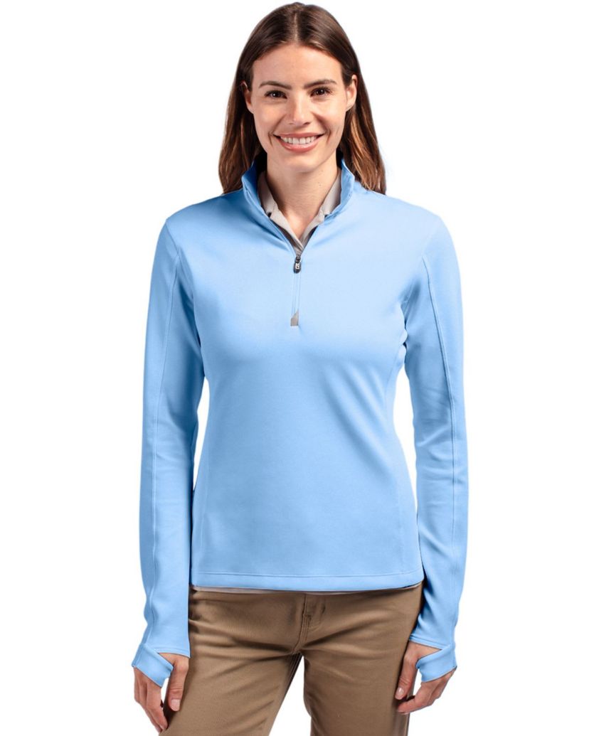 Cutter & Buck Traverse Stretch Eco Quarter Zip Womens Pullover