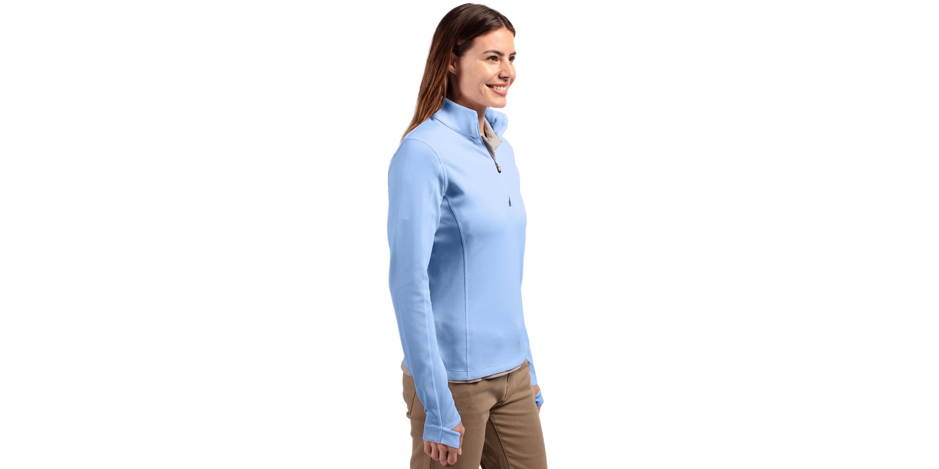 Cutter & Buck Traverse Stretch Eco Quarter Zip Womens Pullover