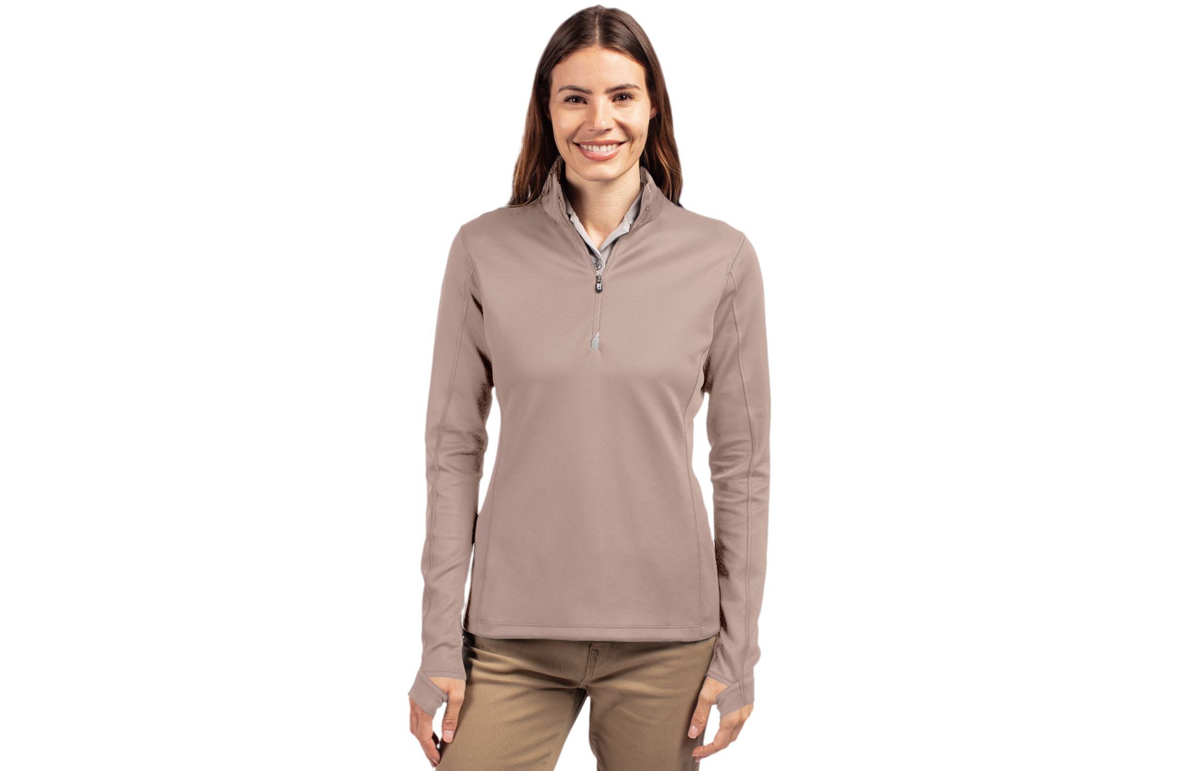Cutter & Buck Traverse Stretch Eco Quarter Zip Womens Pullover