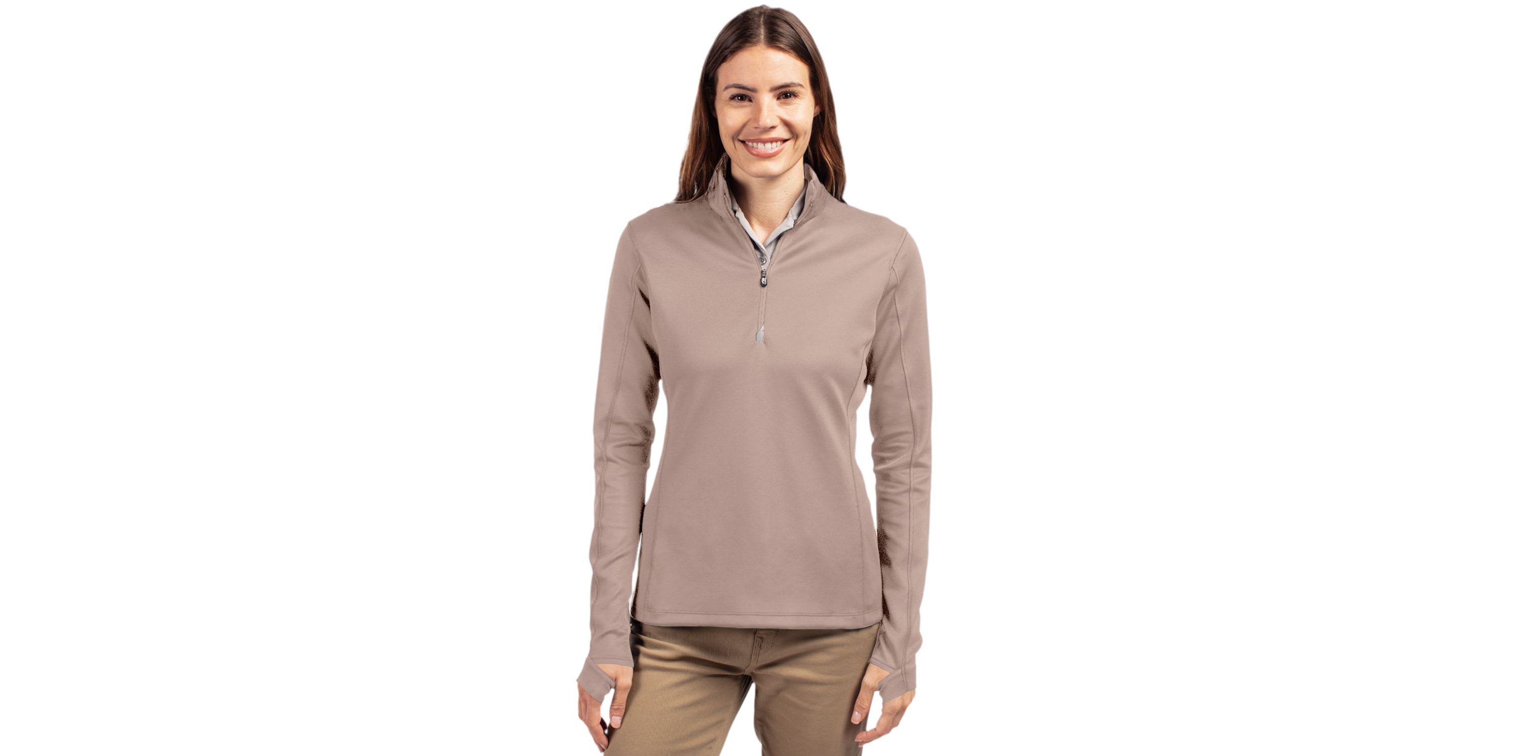 Cutter & Buck Traverse Stretch Eco Quarter Zip Womens Pullover