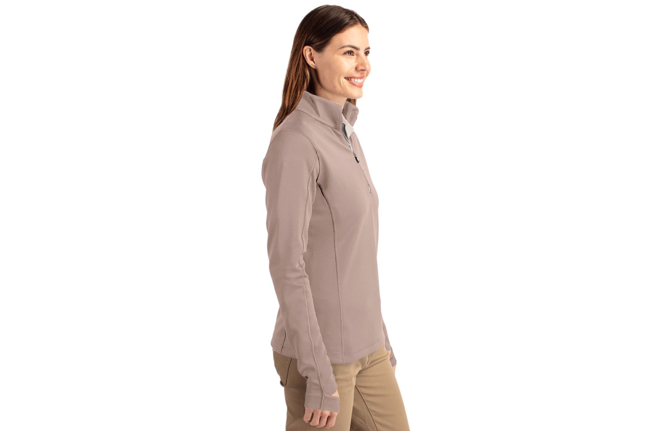 Cutter & Buck Traverse Stretch Eco Quarter Zip Womens Pullover