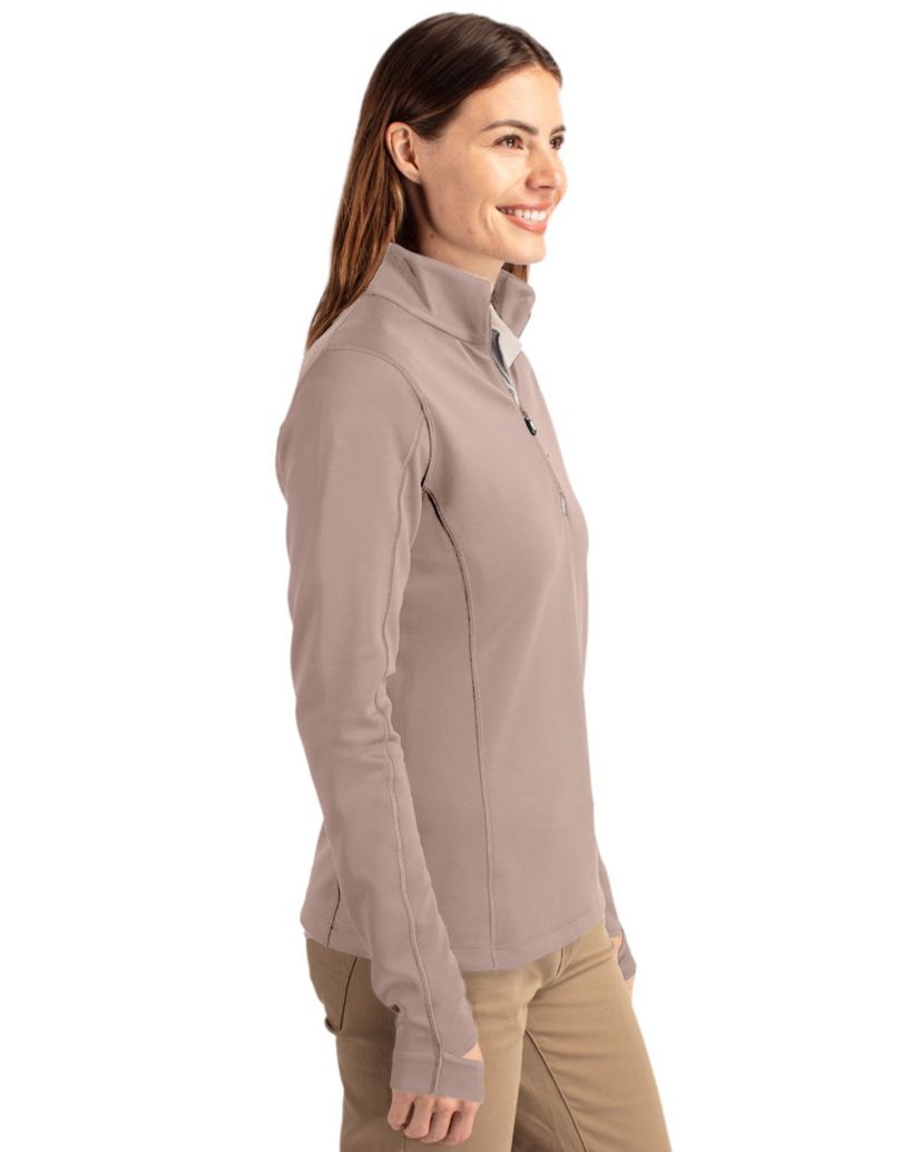 Cutter & Buck Traverse Stretch Eco Quarter Zip Womens Pullover