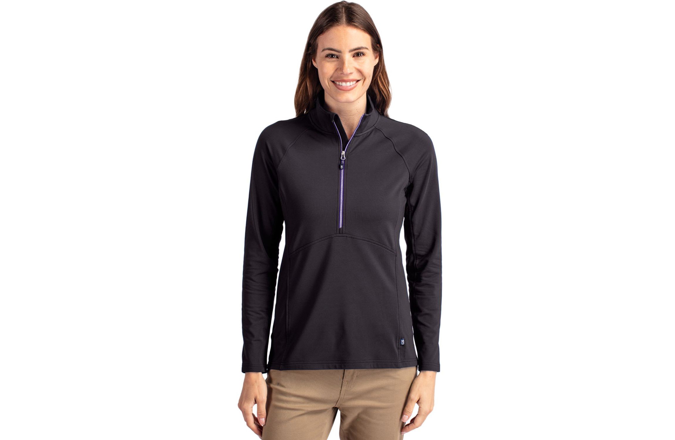 Cutter & Buck Adapt Eco Knit Stretch Recycled Womens Half Zip Pullover