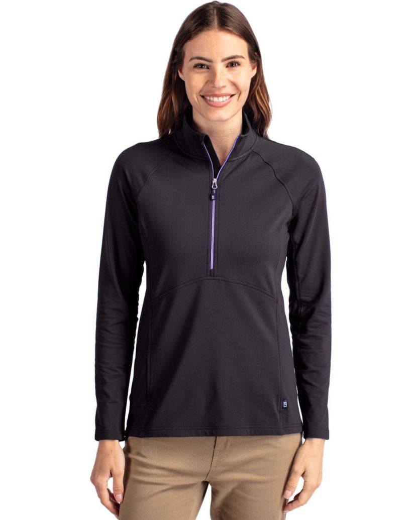 Cutter & Buck Adapt Eco Knit Stretch Recycled Womens Half Zip Pullover
