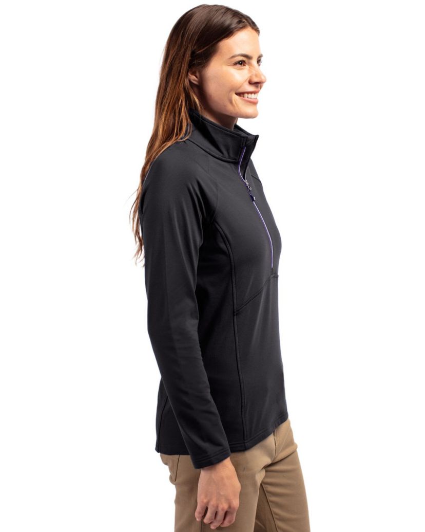 Cutter & Buck Adapt Eco Knit Stretch Recycled Womens Half Zip Pullover