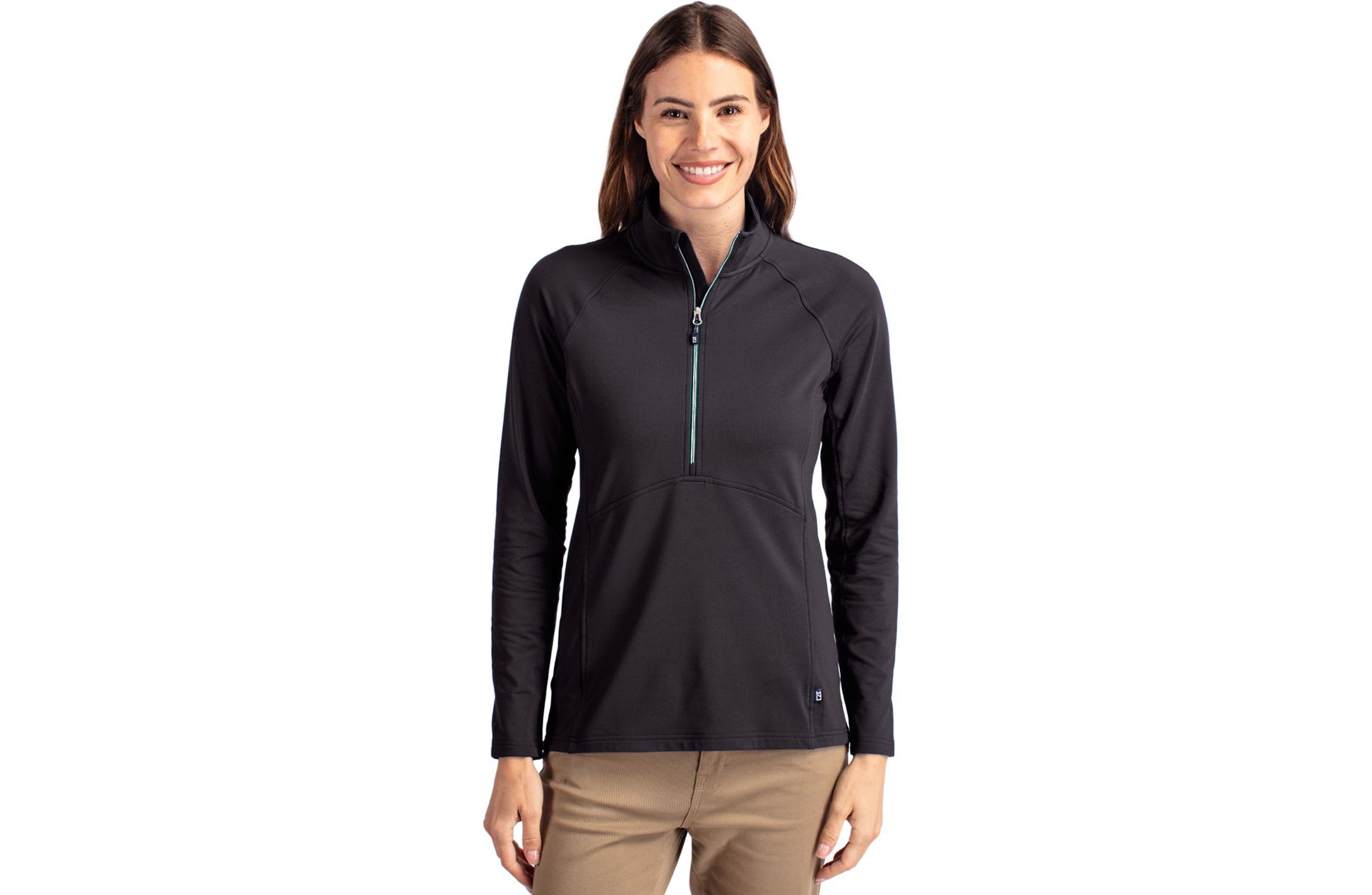 Cutter & Buck Adapt Eco Knit Stretch Recycled Womens Half Zip Pullover