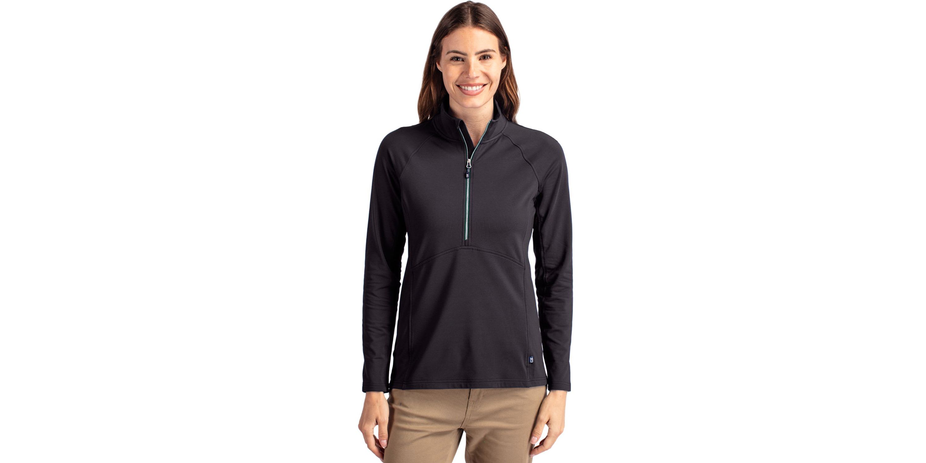 Cutter & Buck Adapt Eco Knit Stretch Recycled Womens Half Zip Pullover