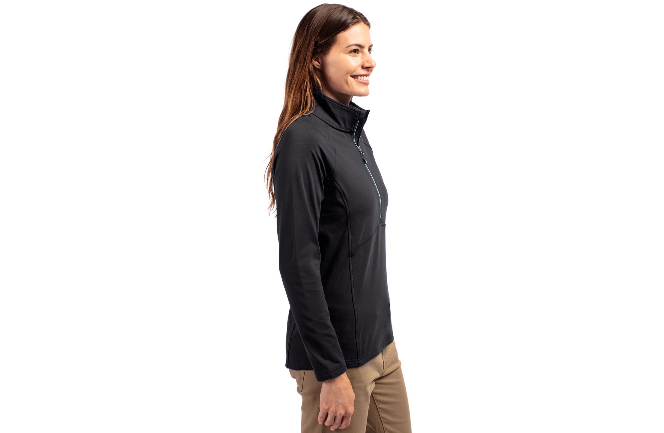 Cutter & Buck Adapt Eco Knit Stretch Recycled Womens Half Zip Pullover