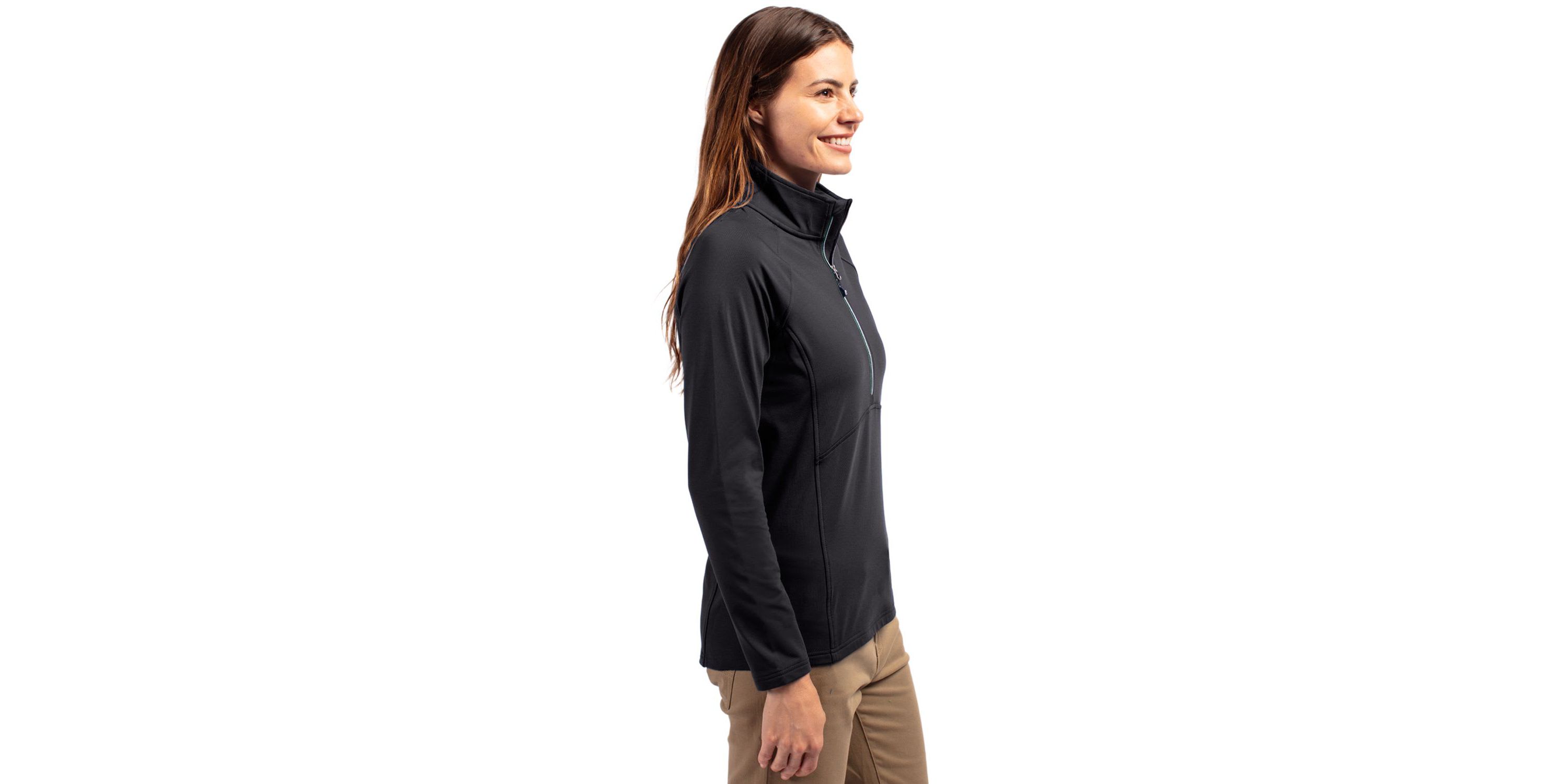 Cutter & Buck Adapt Eco Knit Stretch Recycled Womens Half Zip Pullover
