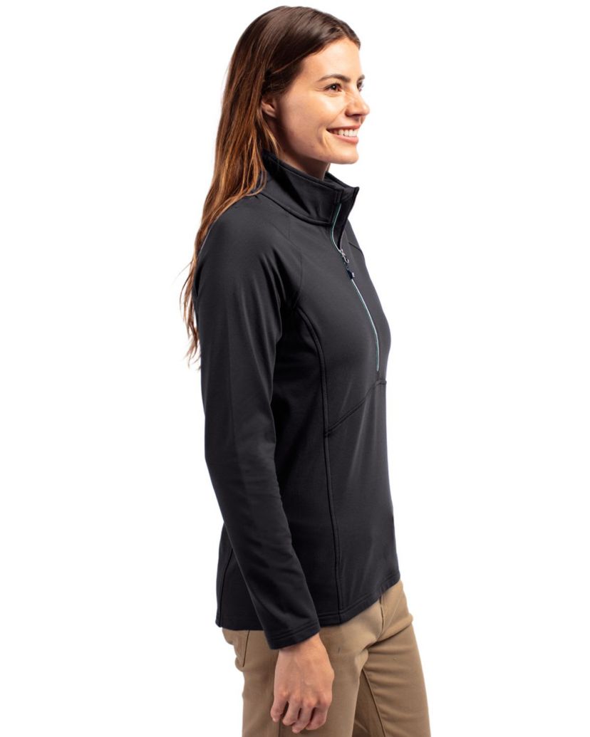 Cutter & Buck Adapt Eco Knit Stretch Recycled Womens Half Zip Pullover