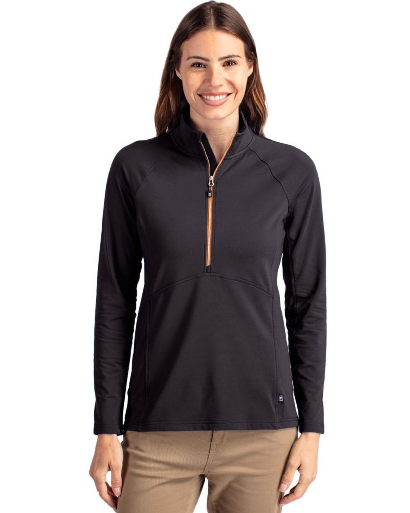 Cutter & Buck Adapt Eco Knit Stretch Recycled Womens Half Zip Pullover