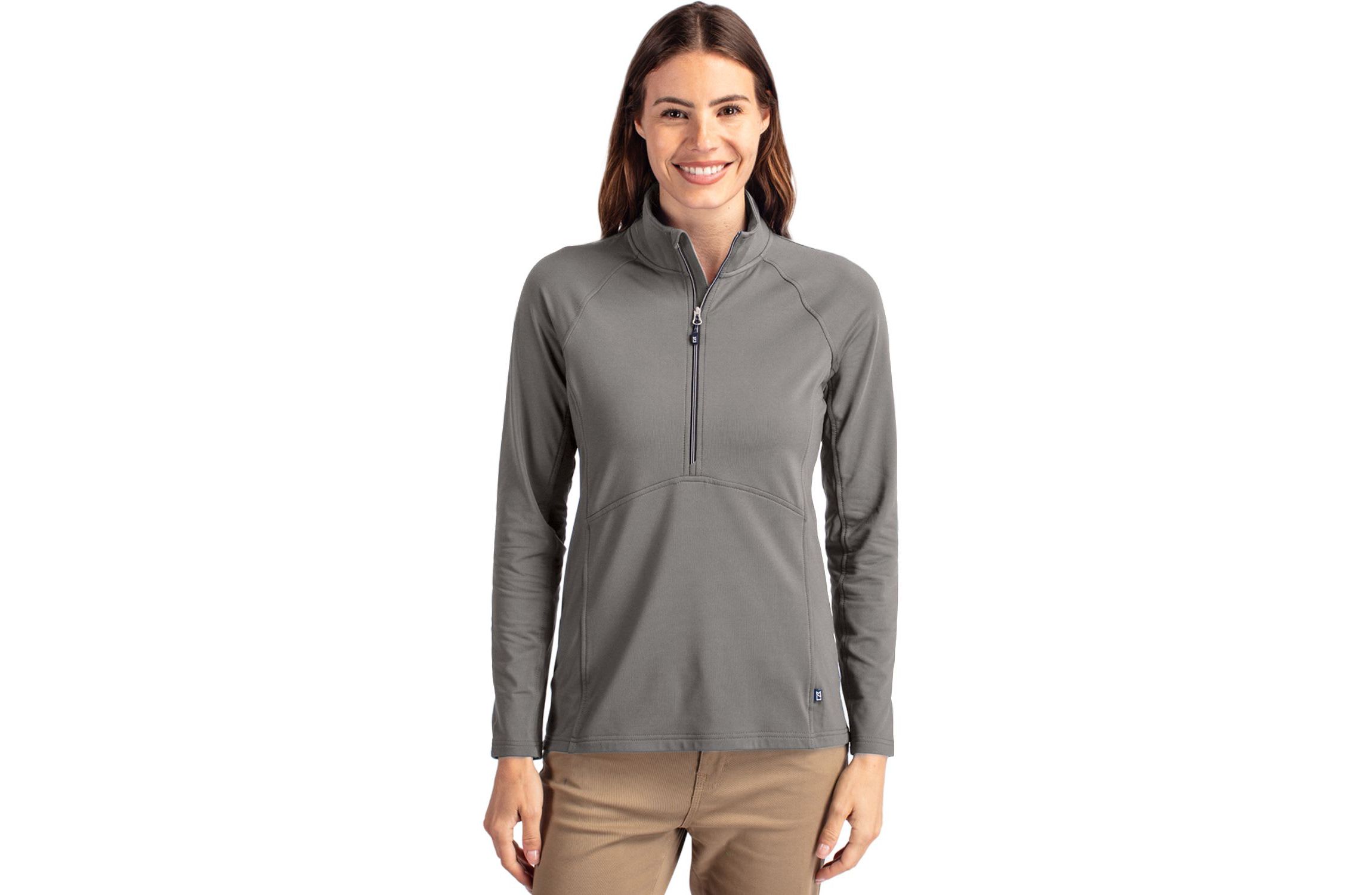 Cutter & Buck Adapt Eco Knit Stretch Recycled Womens Half Zip Pullover