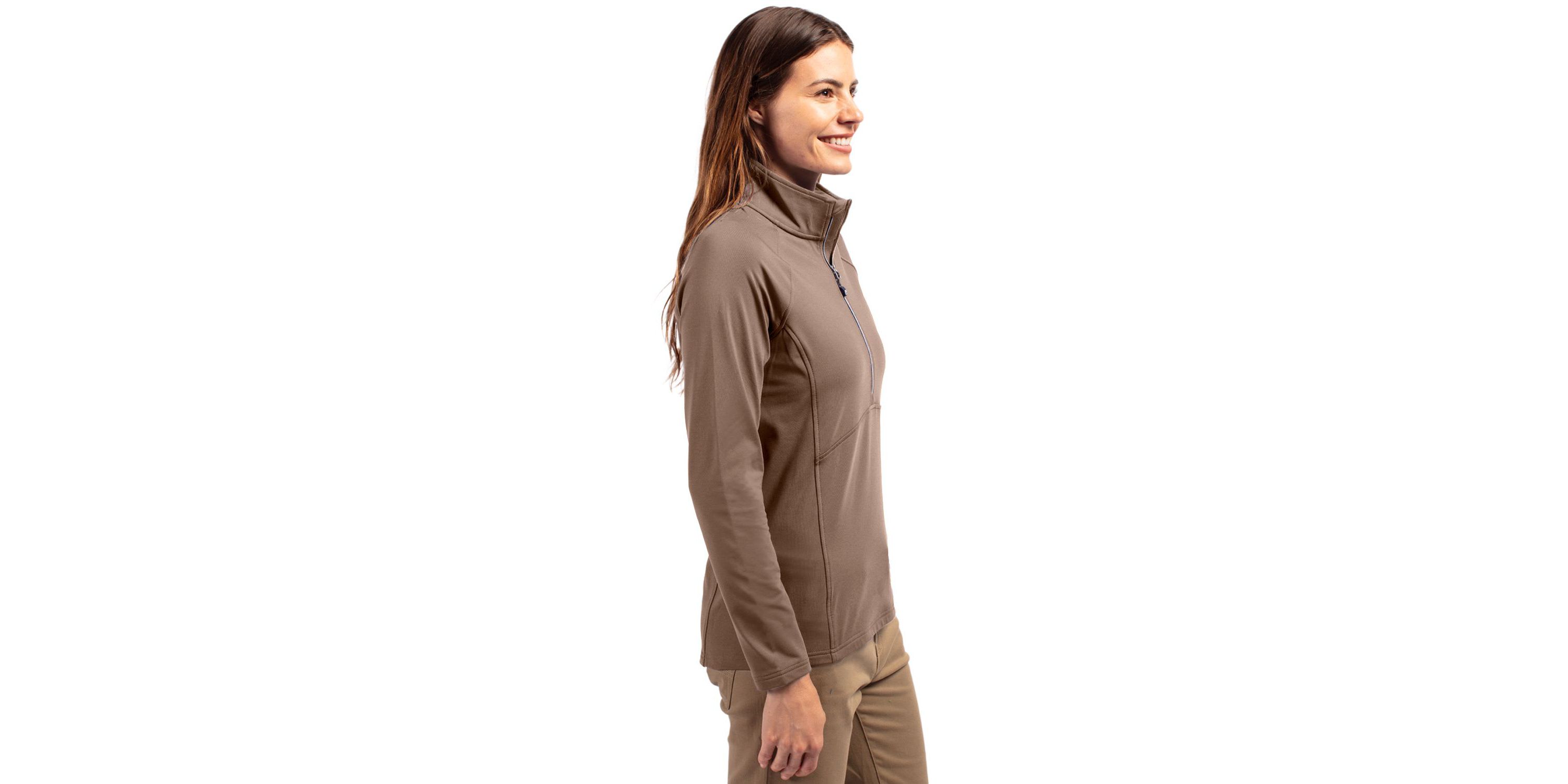 Cutter & Buck Adapt Eco Knit Stretch Recycled Womens Half Zip Pullover