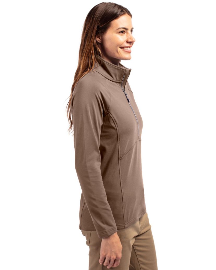 Cutter & Buck Adapt Eco Knit Stretch Recycled Womens Half Zip Pullover