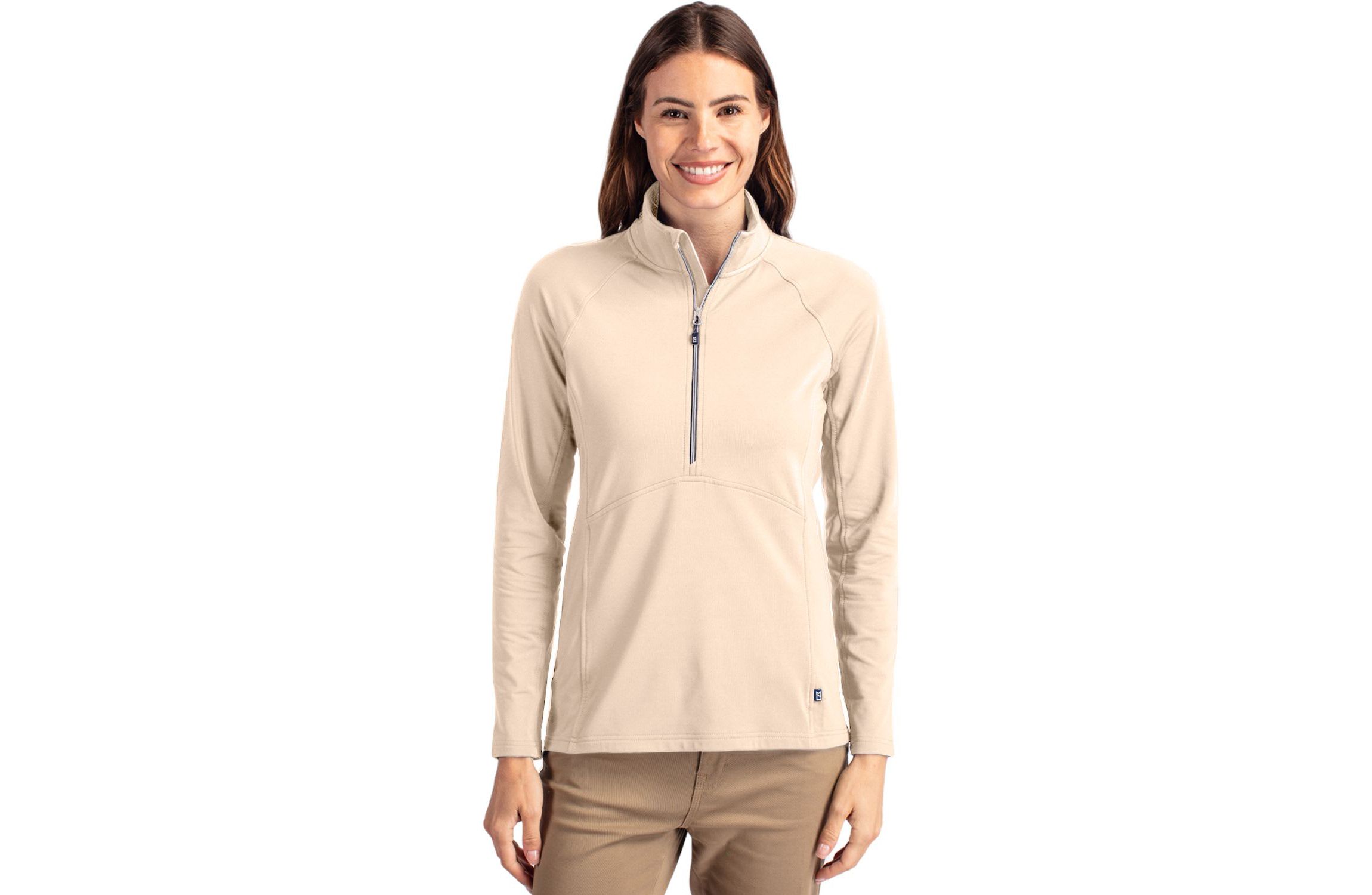 Cutter & Buck Adapt Eco Knit Stretch Recycled Womens Half Zip Pullover