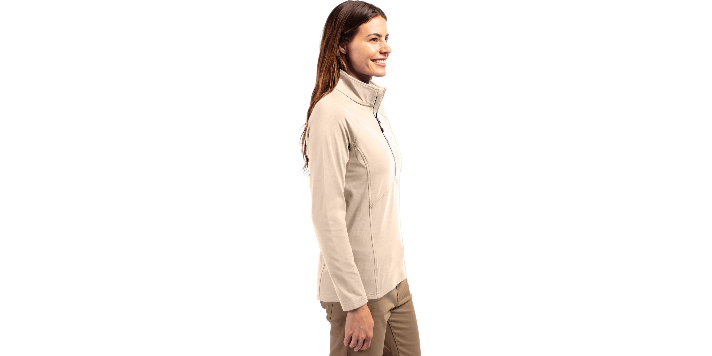 Cutter & Buck Adapt Eco Knit Stretch Recycled Womens Half Zip Pullover