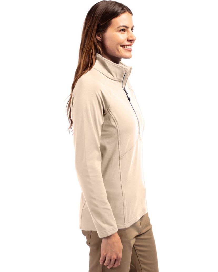 Cutter & Buck Adapt Eco Knit Stretch Recycled Womens Half Zip Pullover