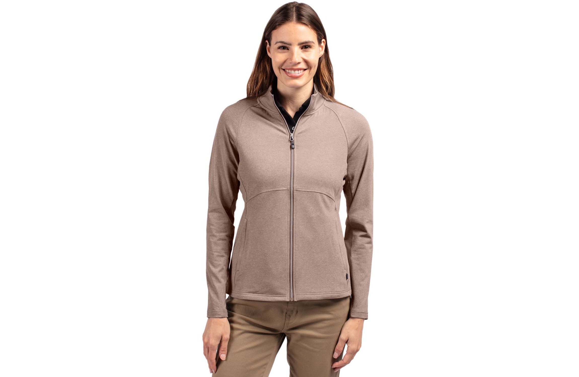 Cutter & Buck Adapt Eco Knit Heather Recycled Womens Full Zip