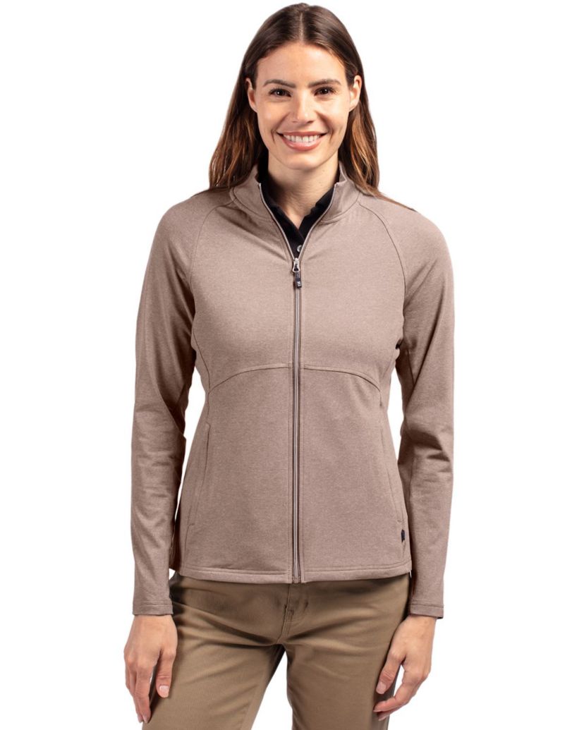 Cutter & Buck Adapt Eco Knit Heather Recycled Womens Full Zip