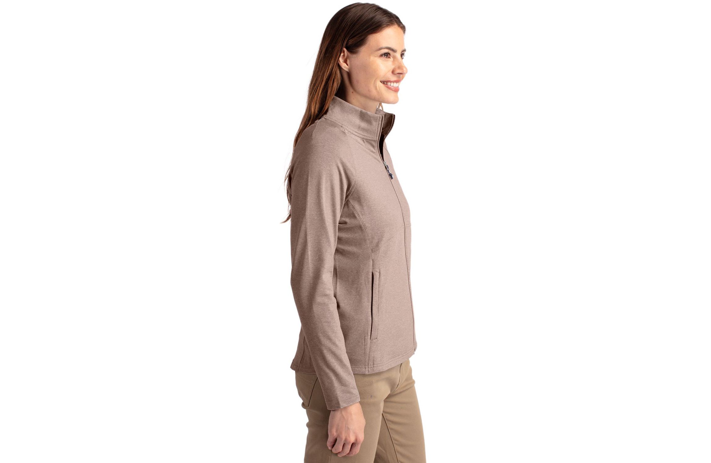 Cutter & Buck Adapt Eco Knit Heather Recycled Womens Full Zip