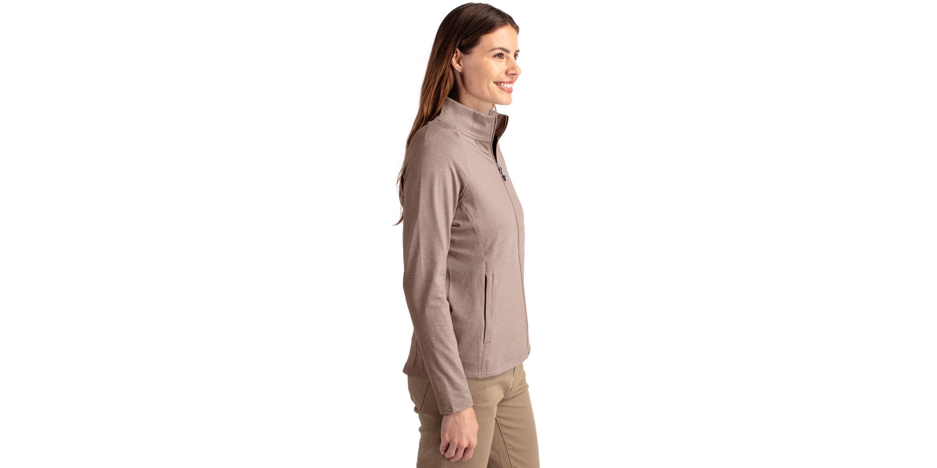 Cutter & Buck Adapt Eco Knit Heather Recycled Womens Full Zip