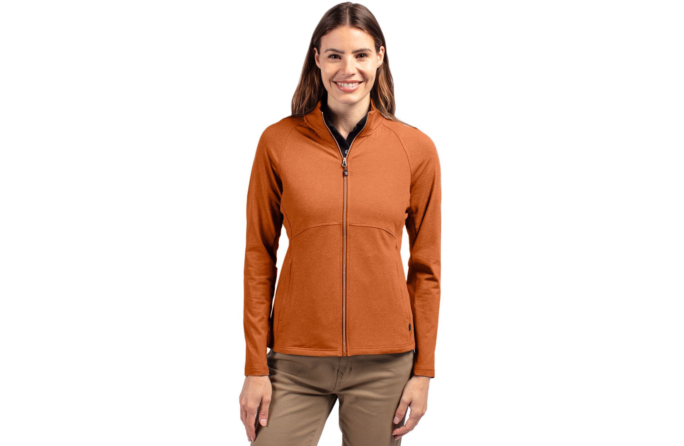 Cutter & Buck Adapt Eco Knit Heather Recycled Womens Full Zip