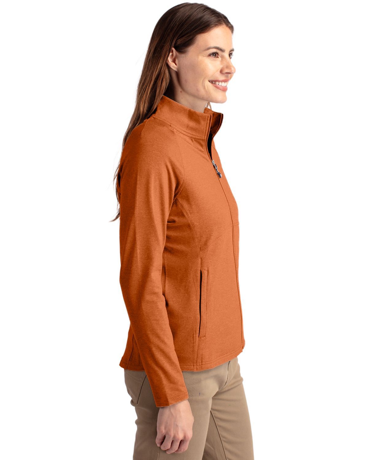 Cutter & Buck Adapt Eco Knit Heather Recycled Womens Full Zip