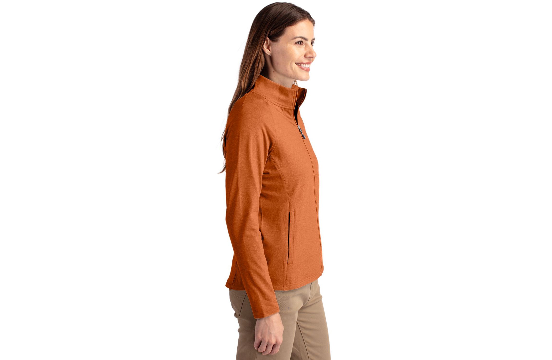 Cutter & Buck Adapt Eco Knit Heather Recycled Womens Full Zip
