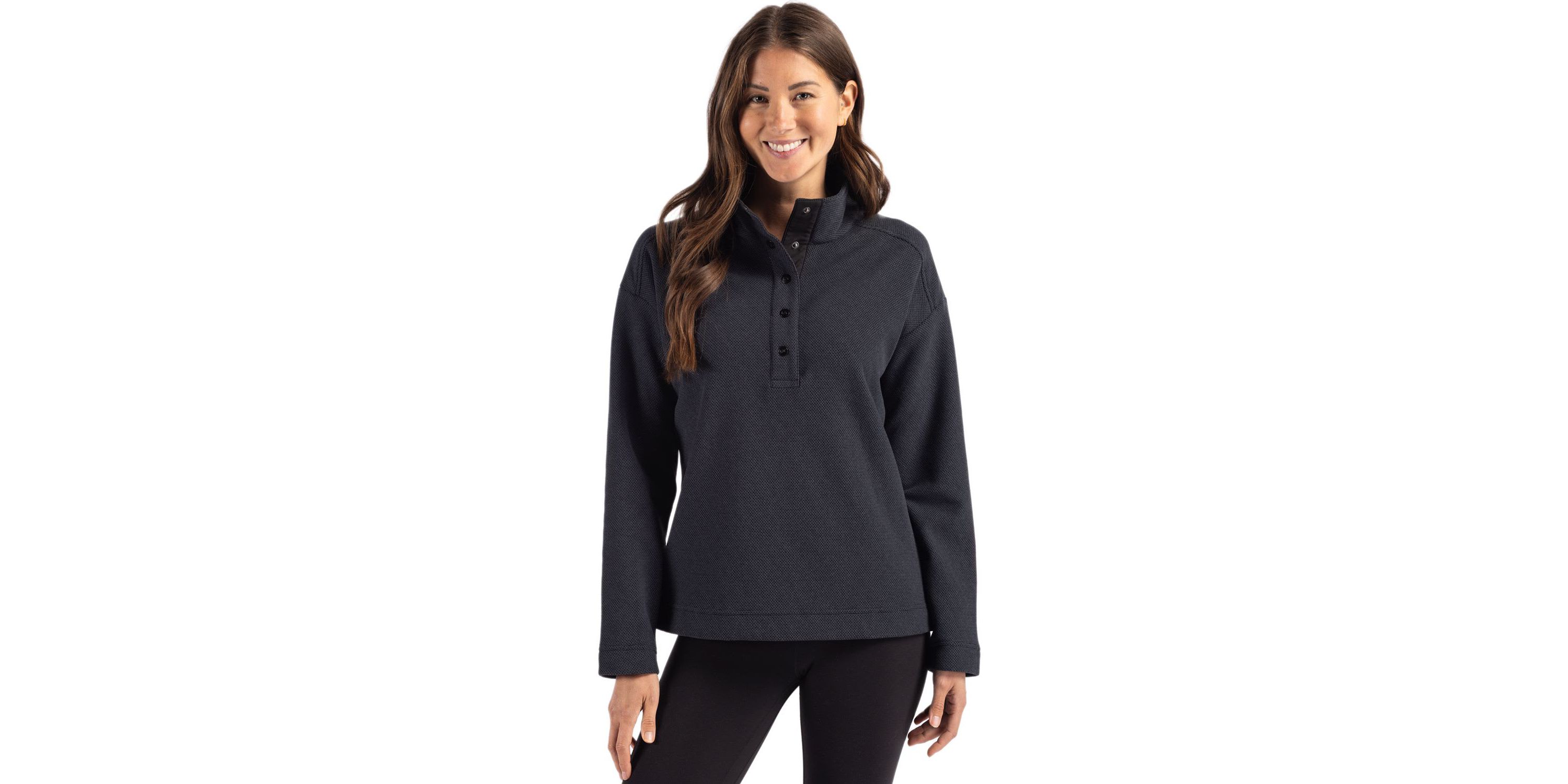 Cutter & Buck Hunts Point Eco Textured Fleece Recycled Womens Snap Pullover