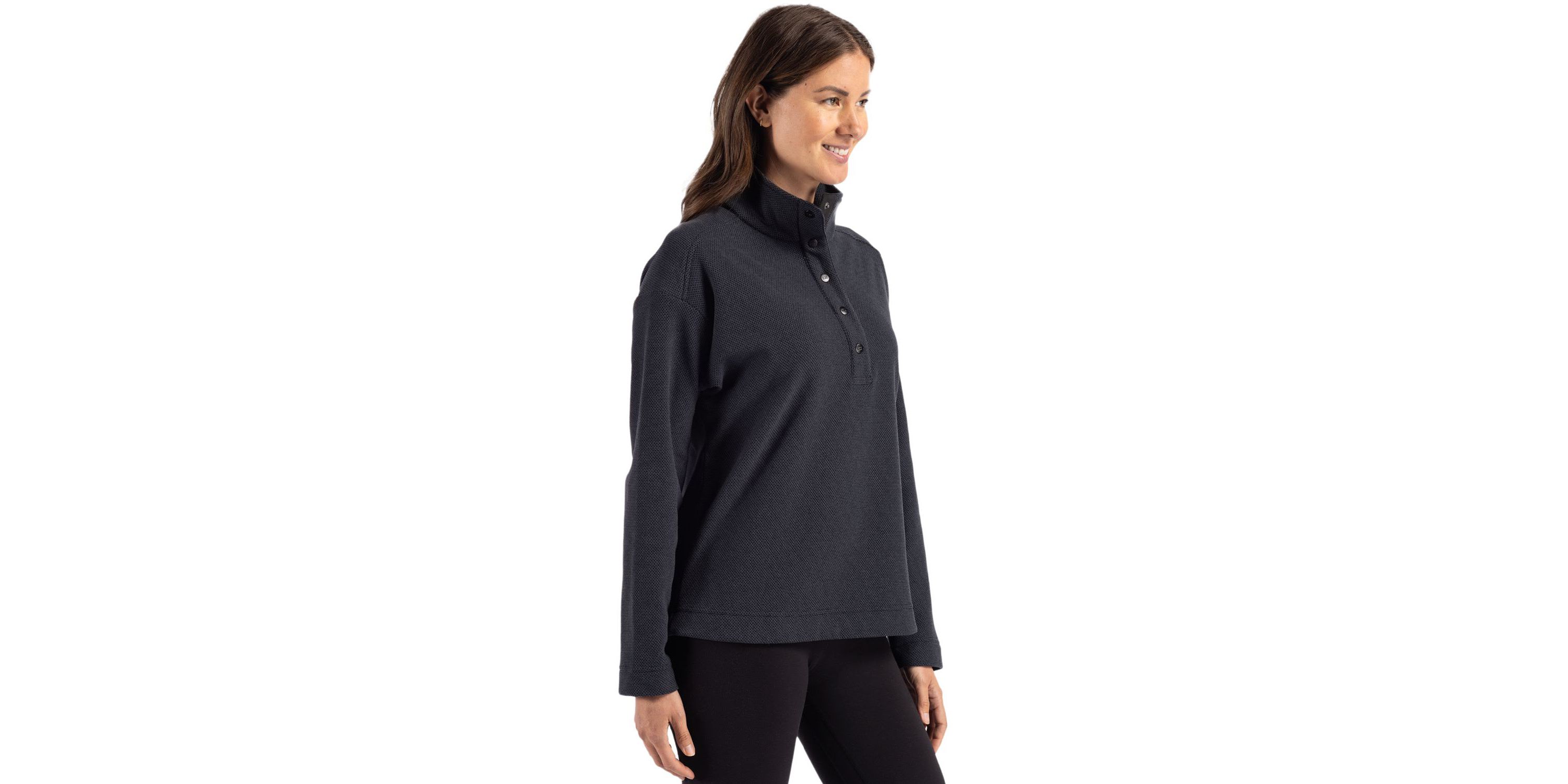 Cutter & Buck Hunts Point Eco Textured Fleece Recycled Womens Snap Pullover