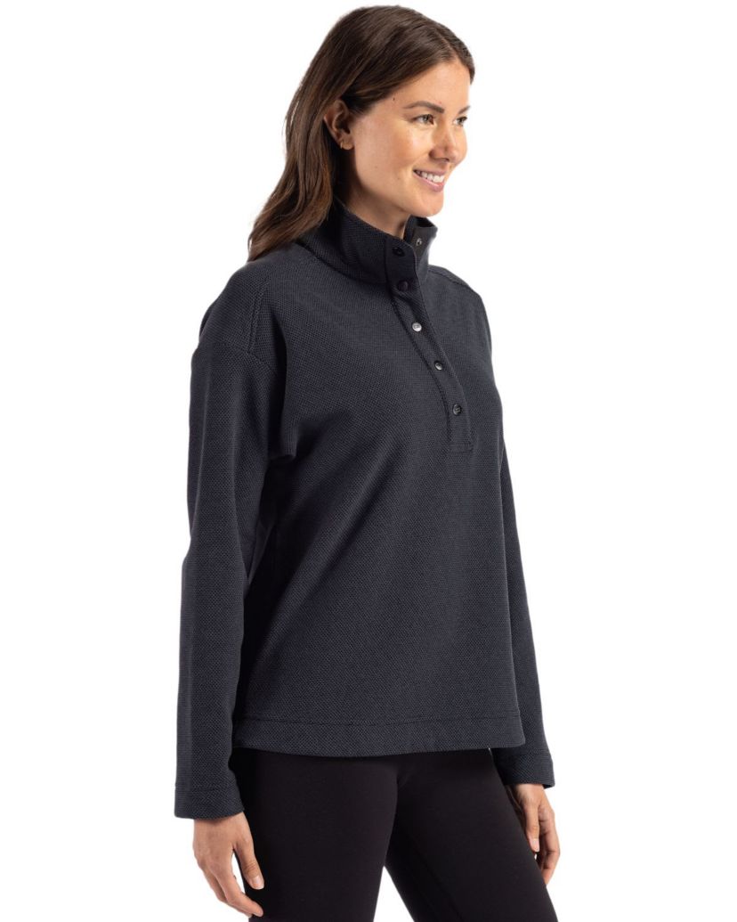 Cutter & Buck Hunts Point Eco Textured Fleece Recycled Womens Snap Pullover