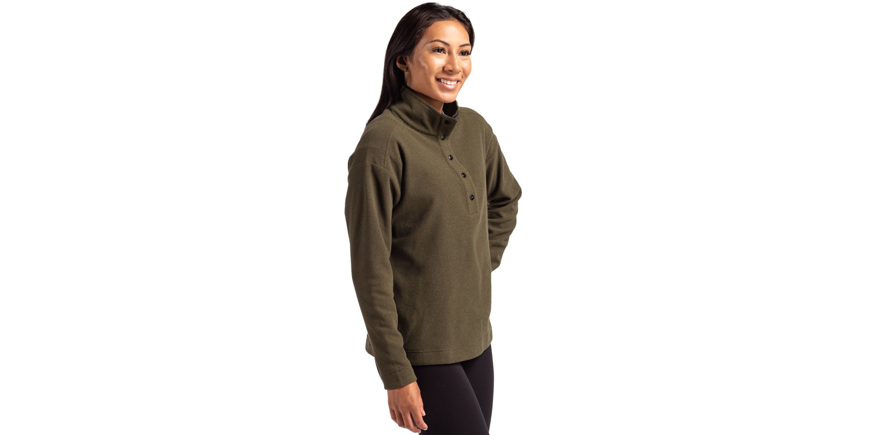Cutter & Buck Hunts Point Eco Textured Fleece Recycled Womens Snap Pullover