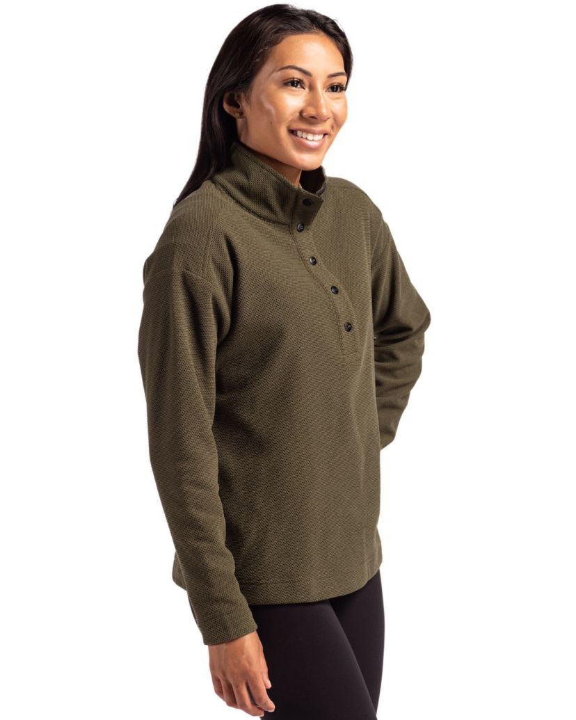 Cutter & Buck Hunts Point Eco Textured Fleece Recycled Womens Snap Pullover