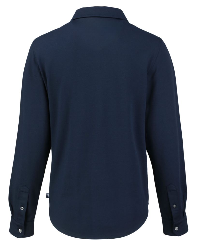 Cutter & Buck Advantage Tri-Blend Eco Soft Pique Long Sleeve Knitted Womens Button Down