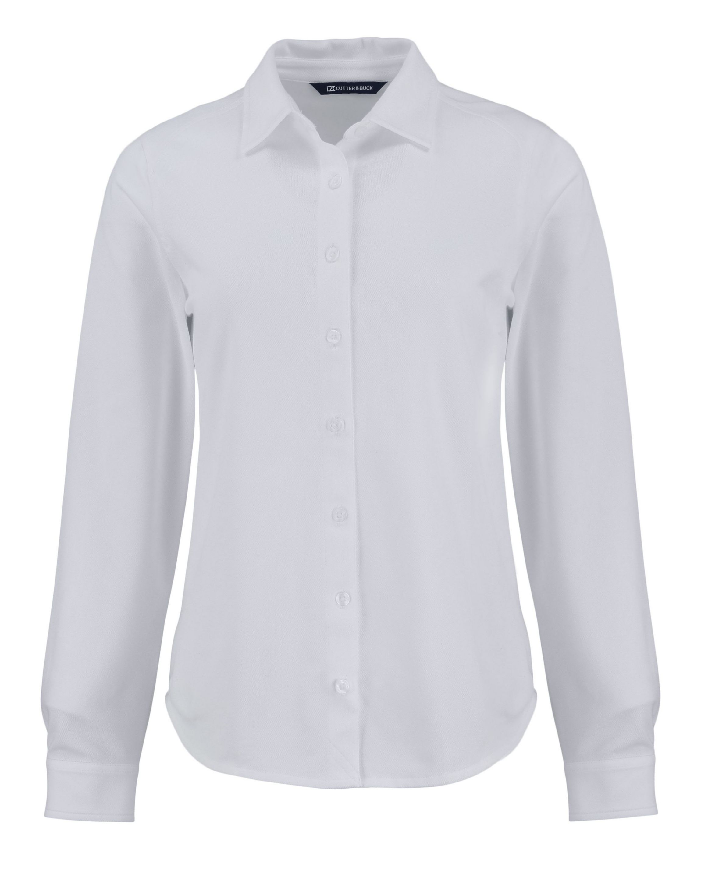 Cutter & Buck Advantage Tri-Blend Eco Soft Pique Long Sleeve Knitted Womens Button Down