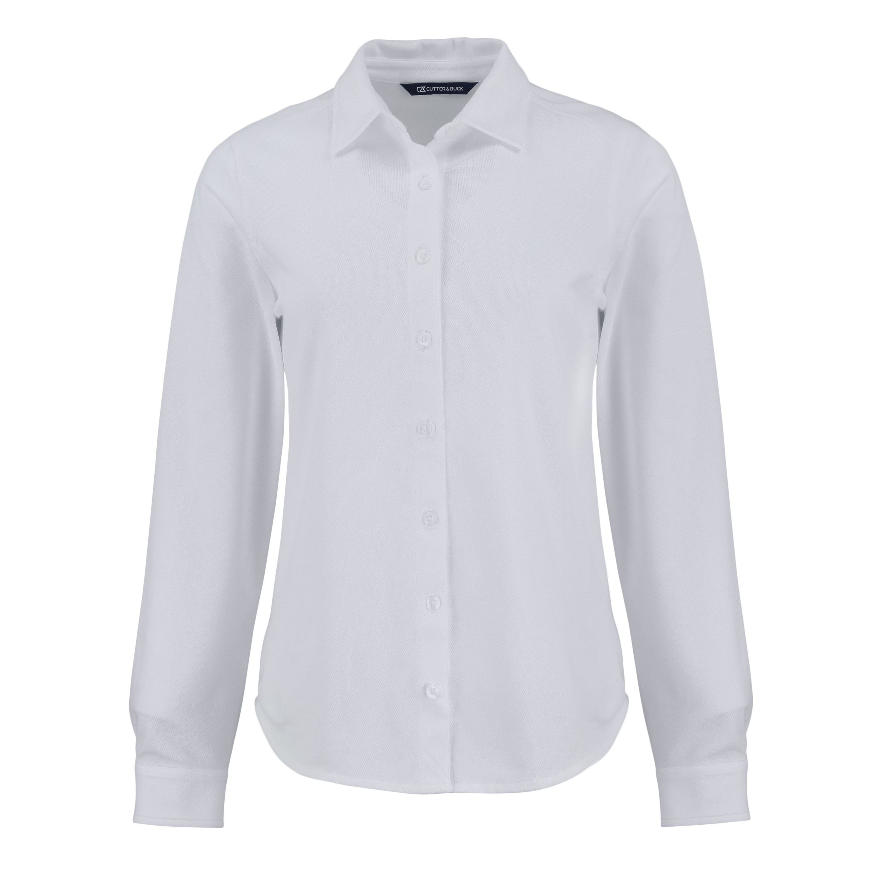 Cutter & Buck Advantage Tri-Blend Eco Soft Pique Long Sleeve Knitted Womens Button Down