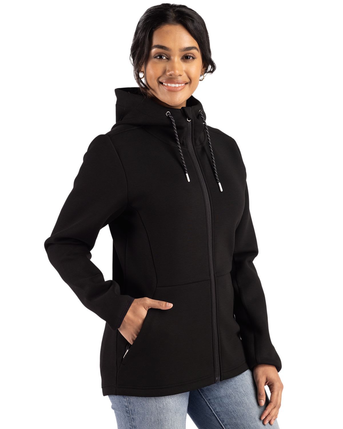 Cutter & Buck Roam Epic Comfort Recycled Womens Full Zip Hooded Jacket